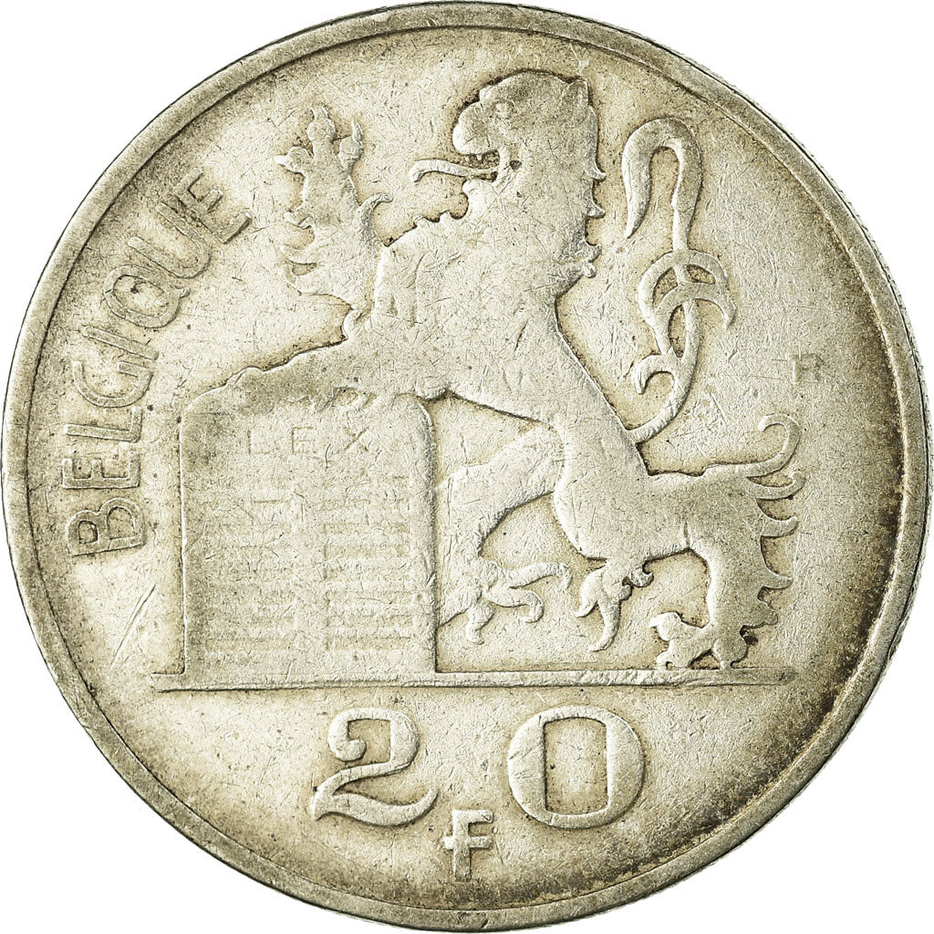 Coin, Belgium, 20 Francs, 20 Frank, 1950, EF(40-45), Silver, KM:140.1