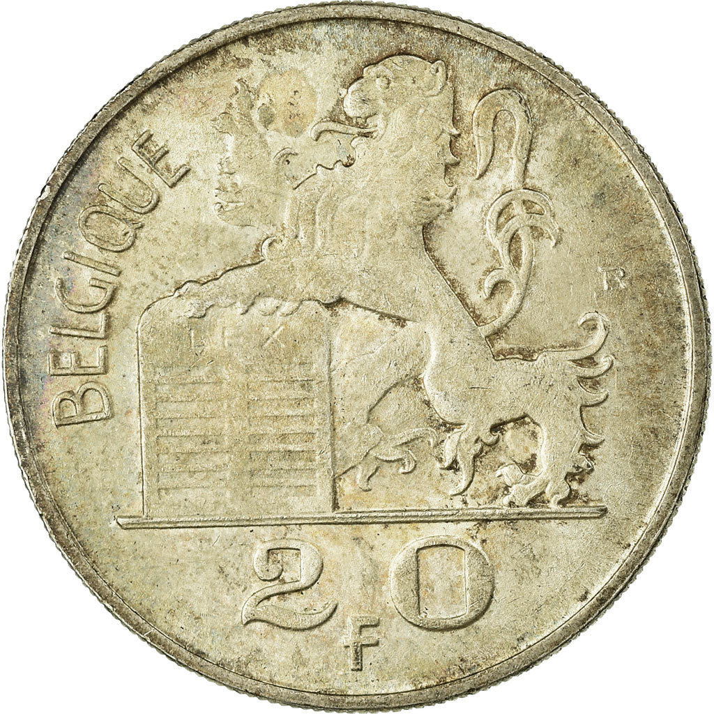 Coin, Belgium, 20 Francs, 20 Frank, 1950, EF(40-45), Silver, KM:140.1