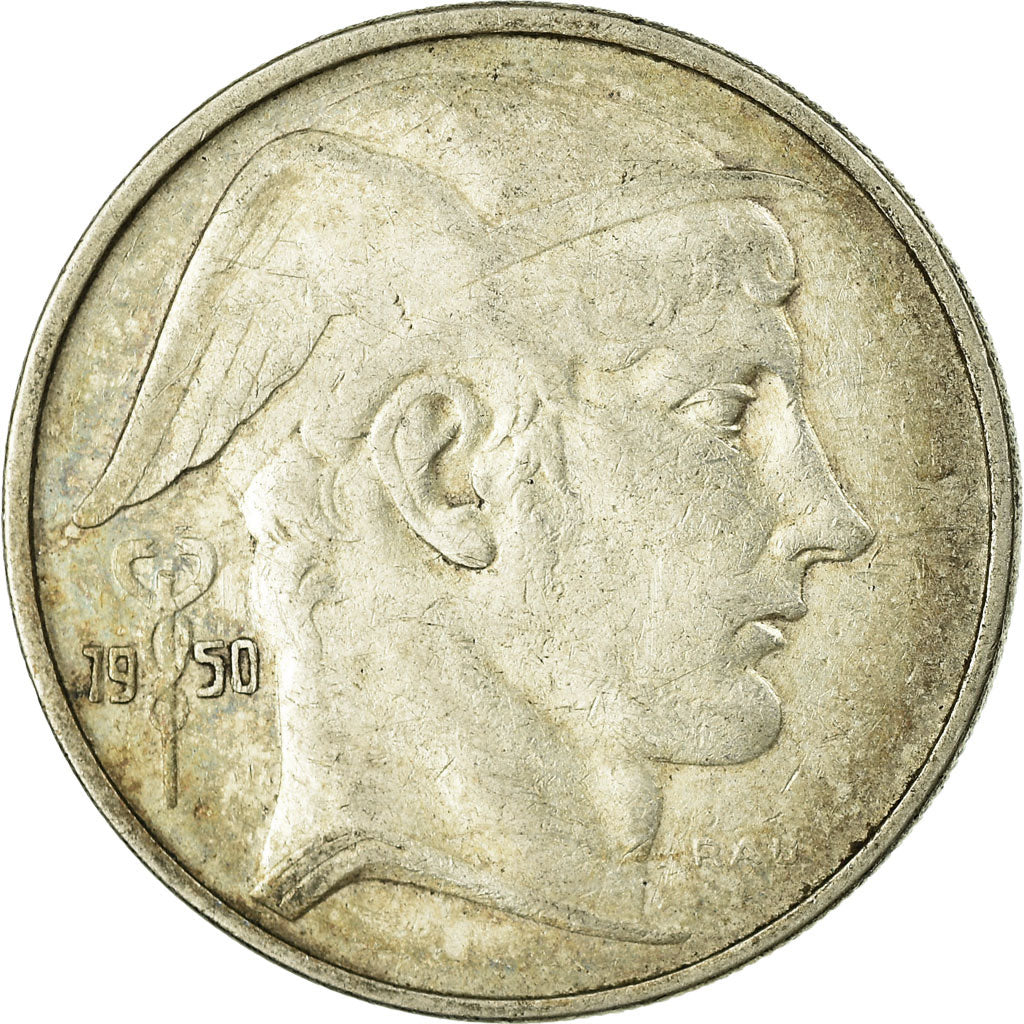Coin, Belgium, 20 Francs, 20 Frank, 1950, EF(40-45), Silver, KM:140.1