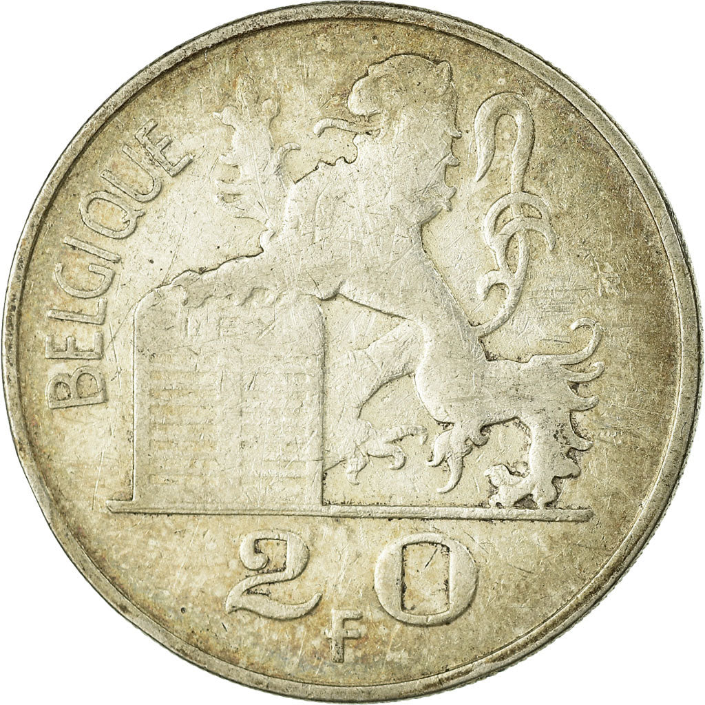 Coin, Belgium, 20 Francs, 20 Frank, 1950, EF(40-45), Silver, KM:140.1