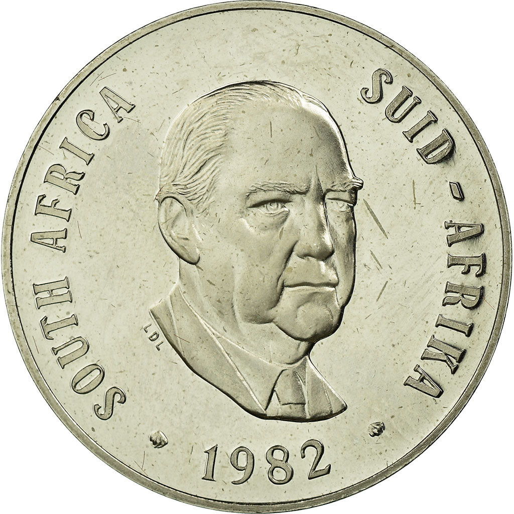 Coin, South Africa, 50 Cents, 1982, Proof, MS(65-70), Nickel, KM:114