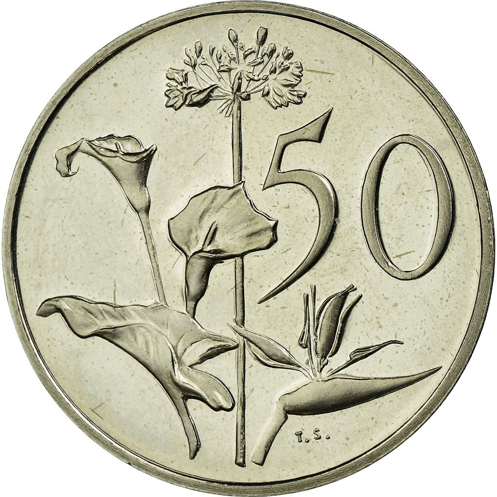 Coin, South Africa, 50 Cents, 1982, Proof, MS(65-70), Nickel, KM:114
