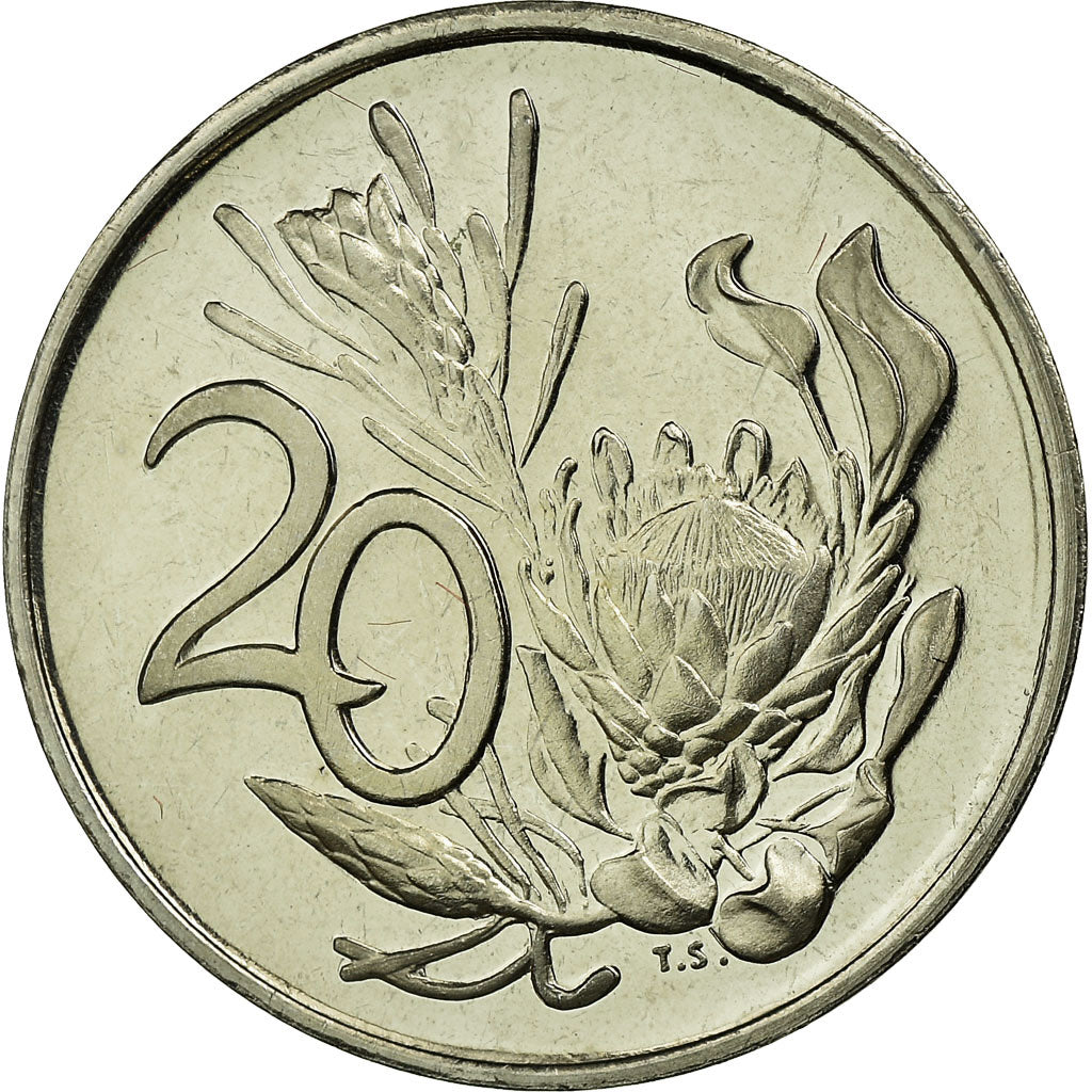 Coin, South Africa, 20 Cents, 1982, Proof, MS(65-70), Nickel, KM:113