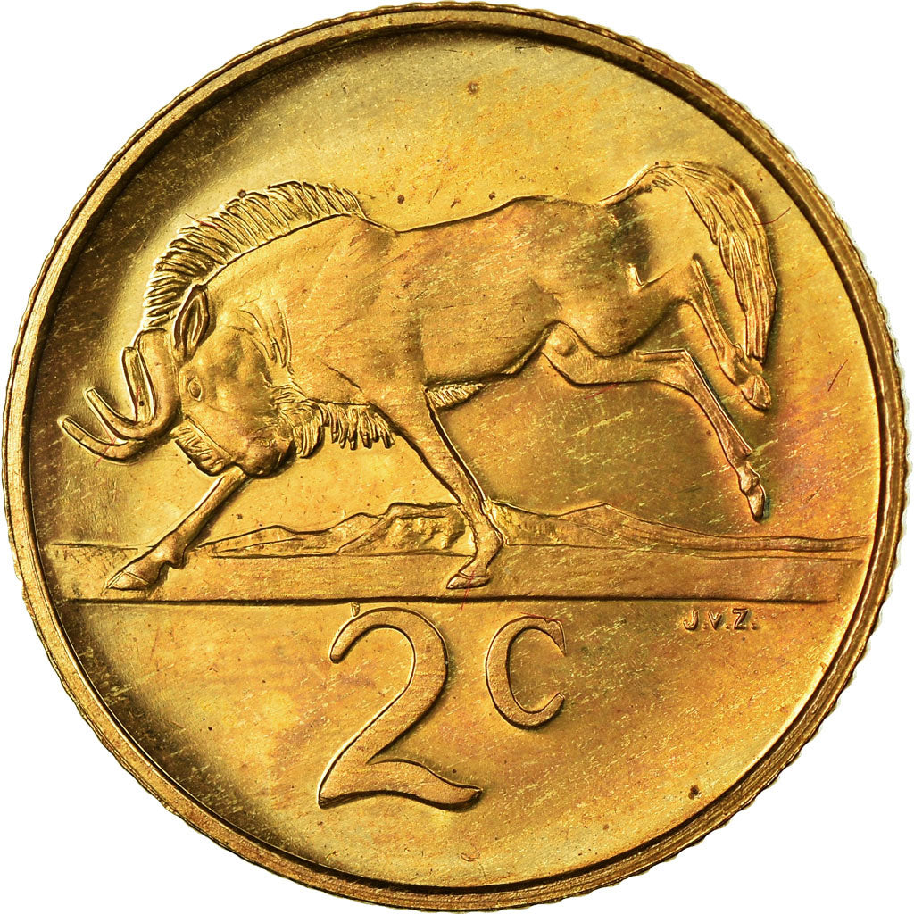 Coin, South Africa, 2 Cents, 1982, Proof, MS(65-70), Bronze, KM:110