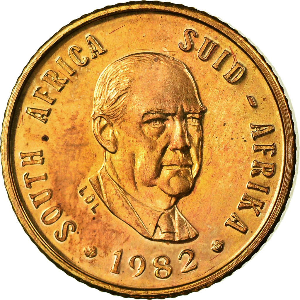 Coin, South Africa, 1/2 Cent, 1982, Proof, MS(65-70), Bronze, KM:108