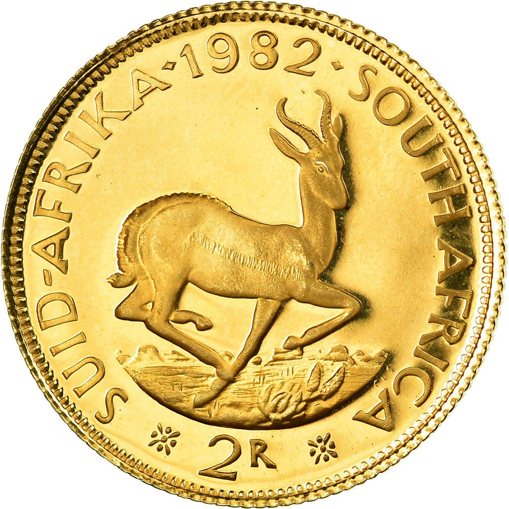 Coin, South Africa, 2 Rand, 1982, Proof, MS(65-70), Gold, KM:64