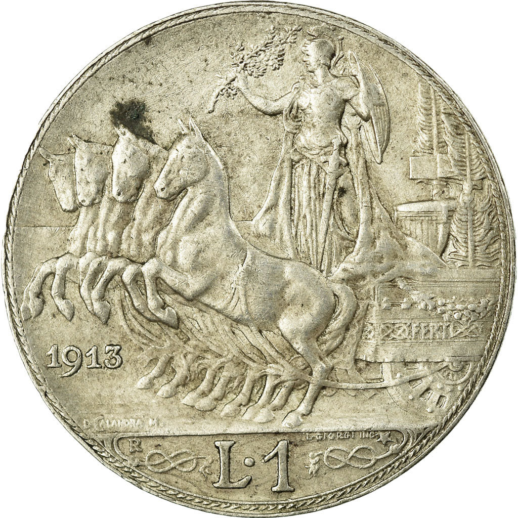 Moneta, Italia, Vittorio Emanuele III, Lira, 1913, Rome, BB, Argento, KM:45