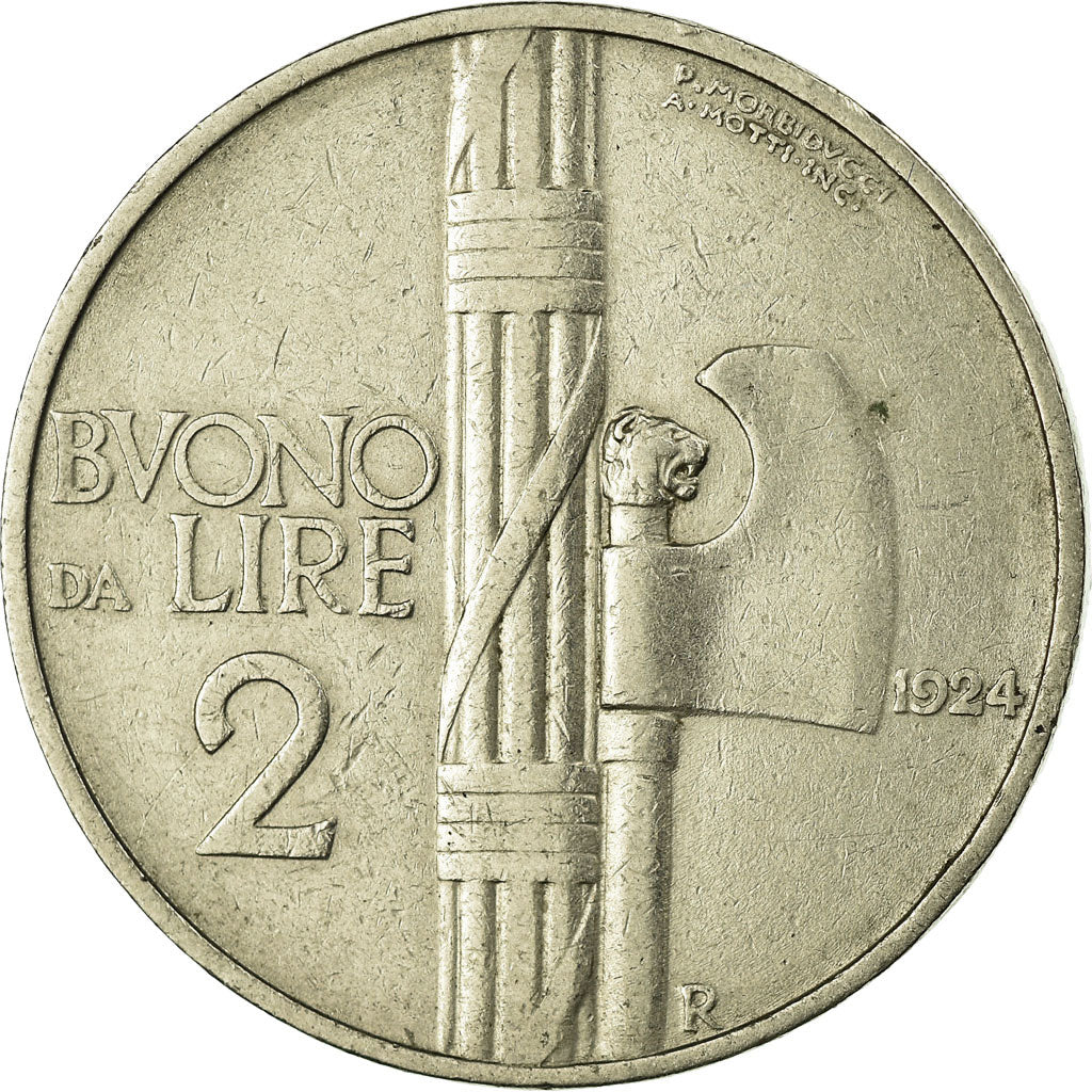 Coin, Italy, Vittorio Emanuele III, 2 Lire, 1924, Rome, EF(40-45), Nickel, KM:63