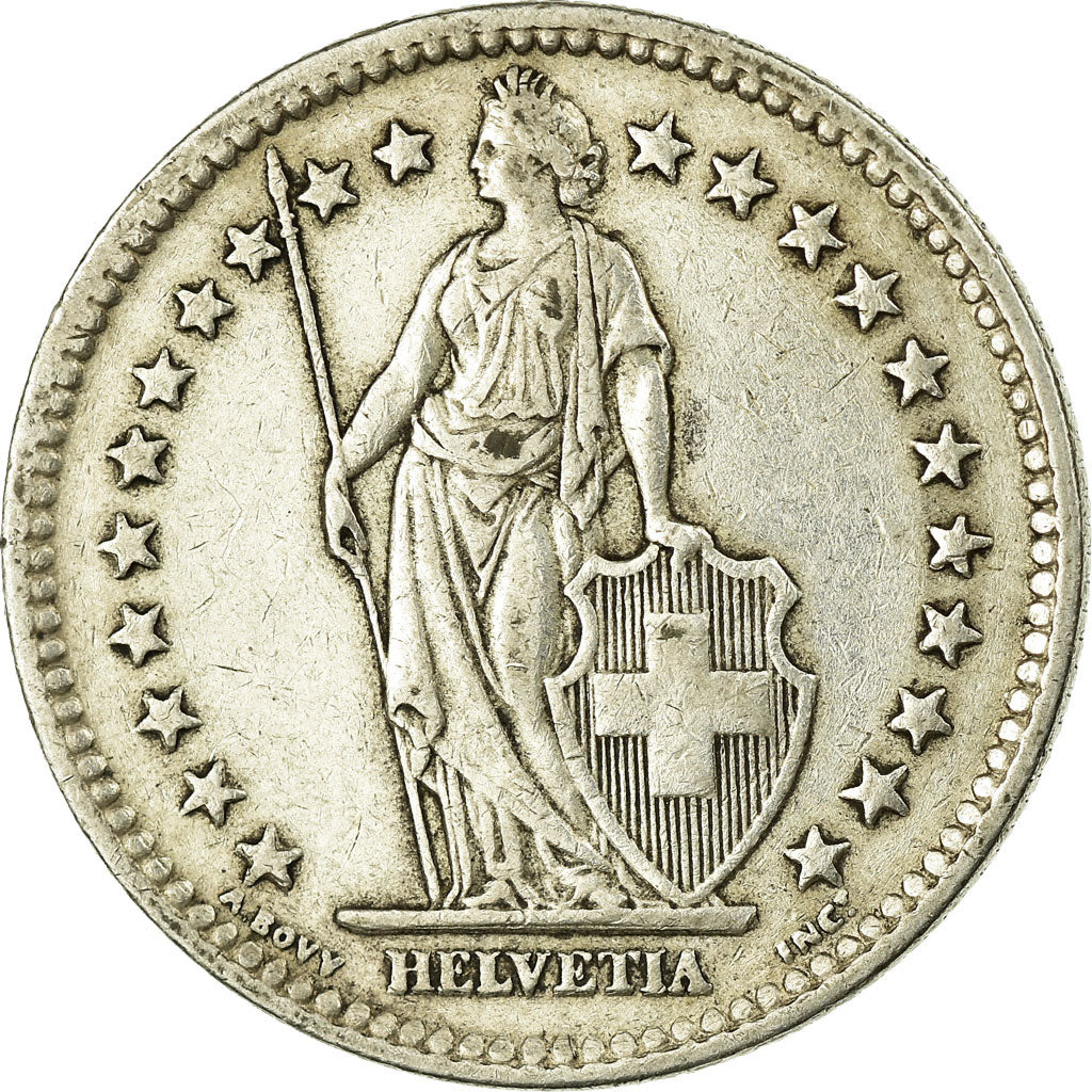 Coin, Switzerland, 2 Francs, 1944, Bern, EF(40-45), Silver, KM:21