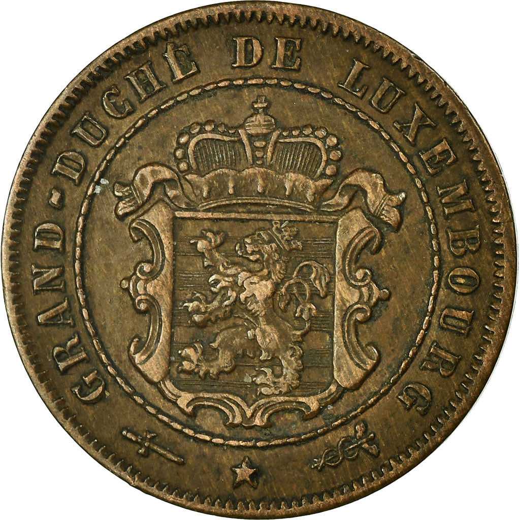 Coin, Luxembourg, William III,2-1/2 Centimes,1908,Utrecht,AU(50-53),Bronze,KM 21