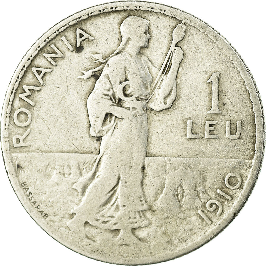 Coin, Romania, Carol I, Leu, 1910, VF(30-35), Silver, KM:42