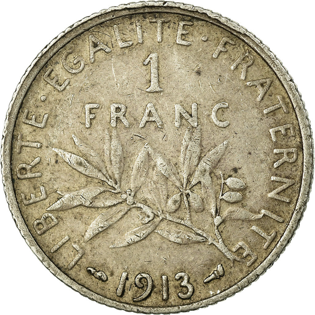 Monnaie, France, Semeuse, Franc, 1913, Paris, TTB, Argent, Gadoury:467, KM:844.1