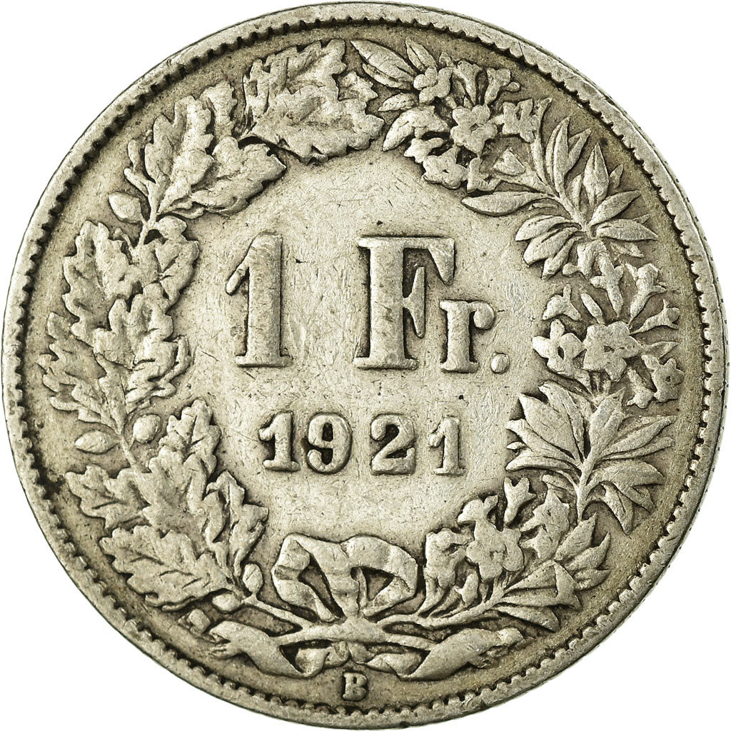 Coin, Switzerland, Franc, 1921, Bern, VF(30-35), Silver, KM:24