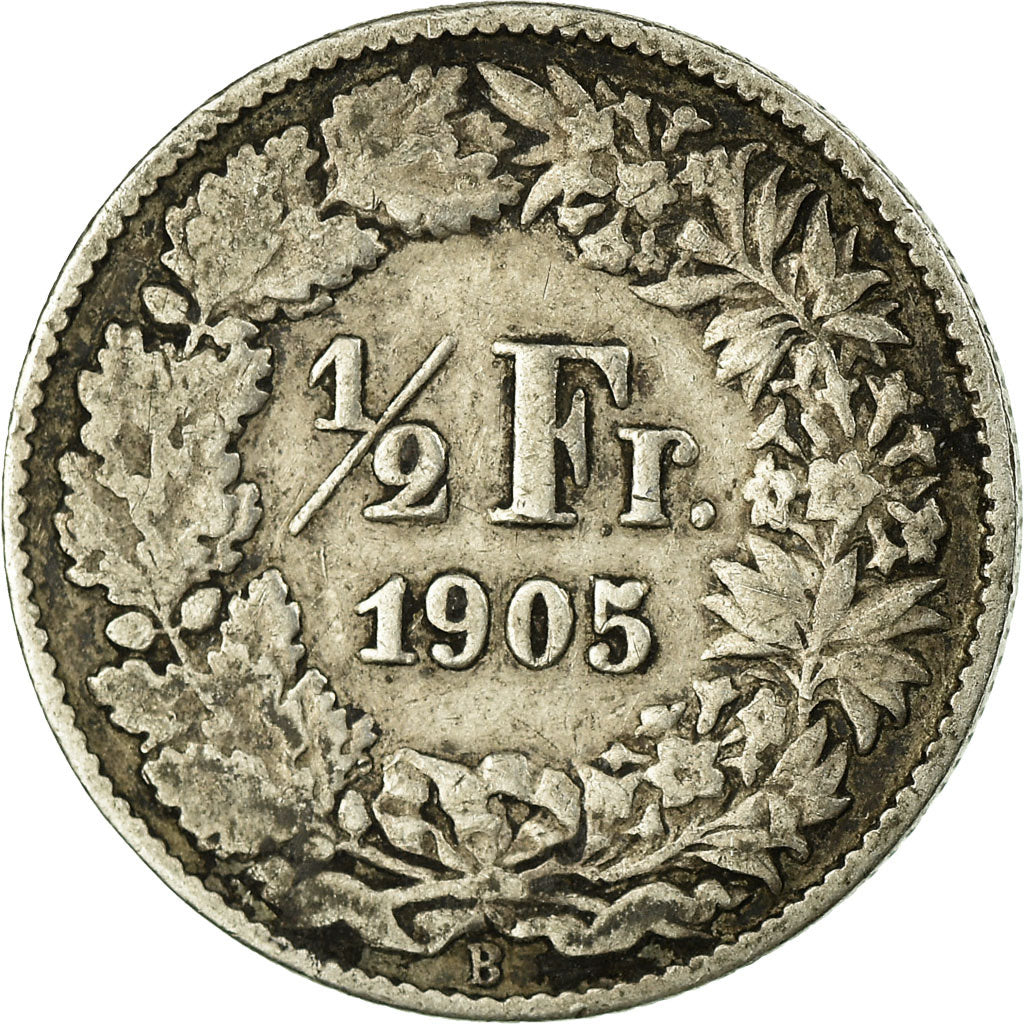 Coin, Switzerland, 1/2 Franc, 1905, Bern, VF(30-35), Silver, KM:23
