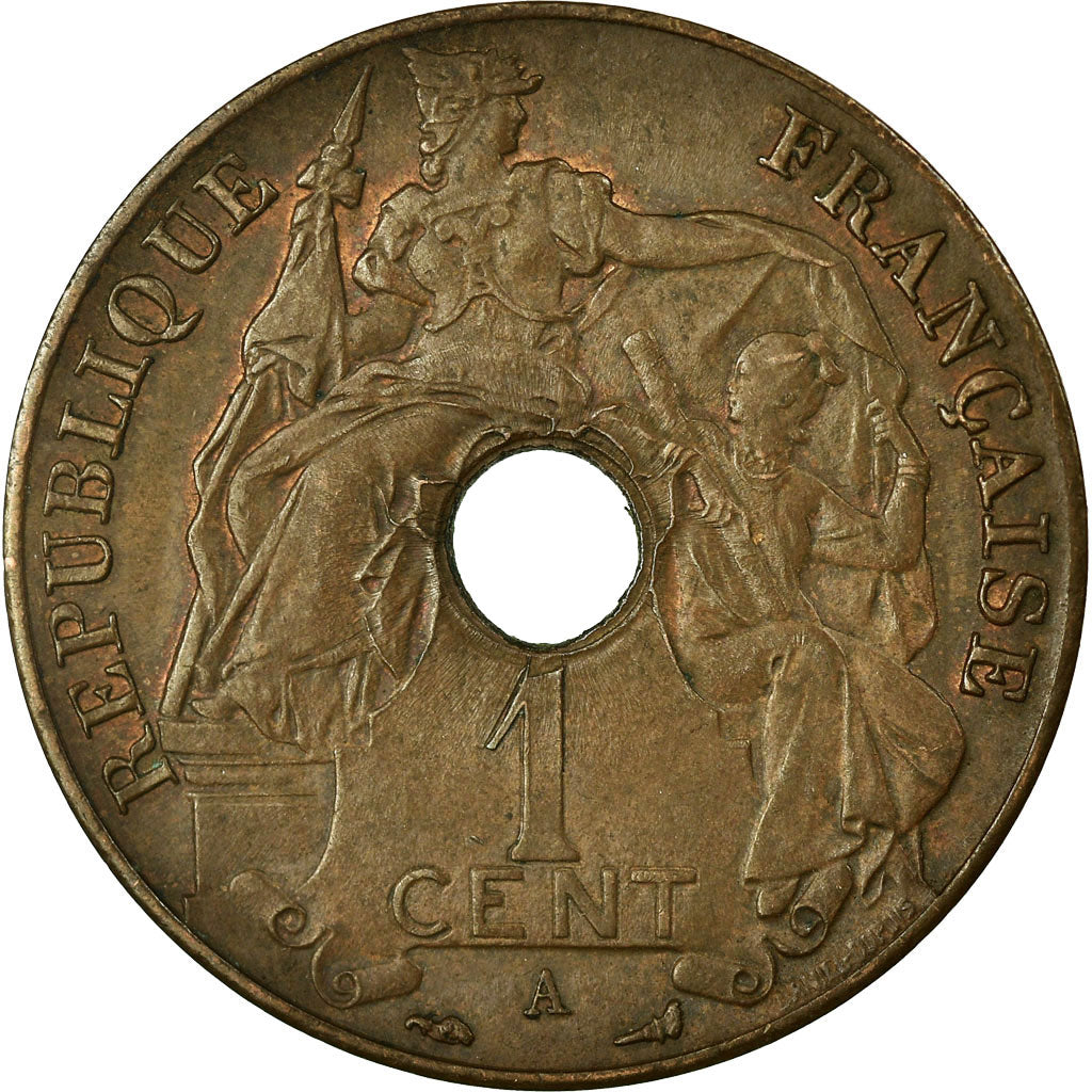 Coin, FRENCH INDO-CHINA, Cent, 1916, Paris, EF(40-45), Bronze, KM:12.1