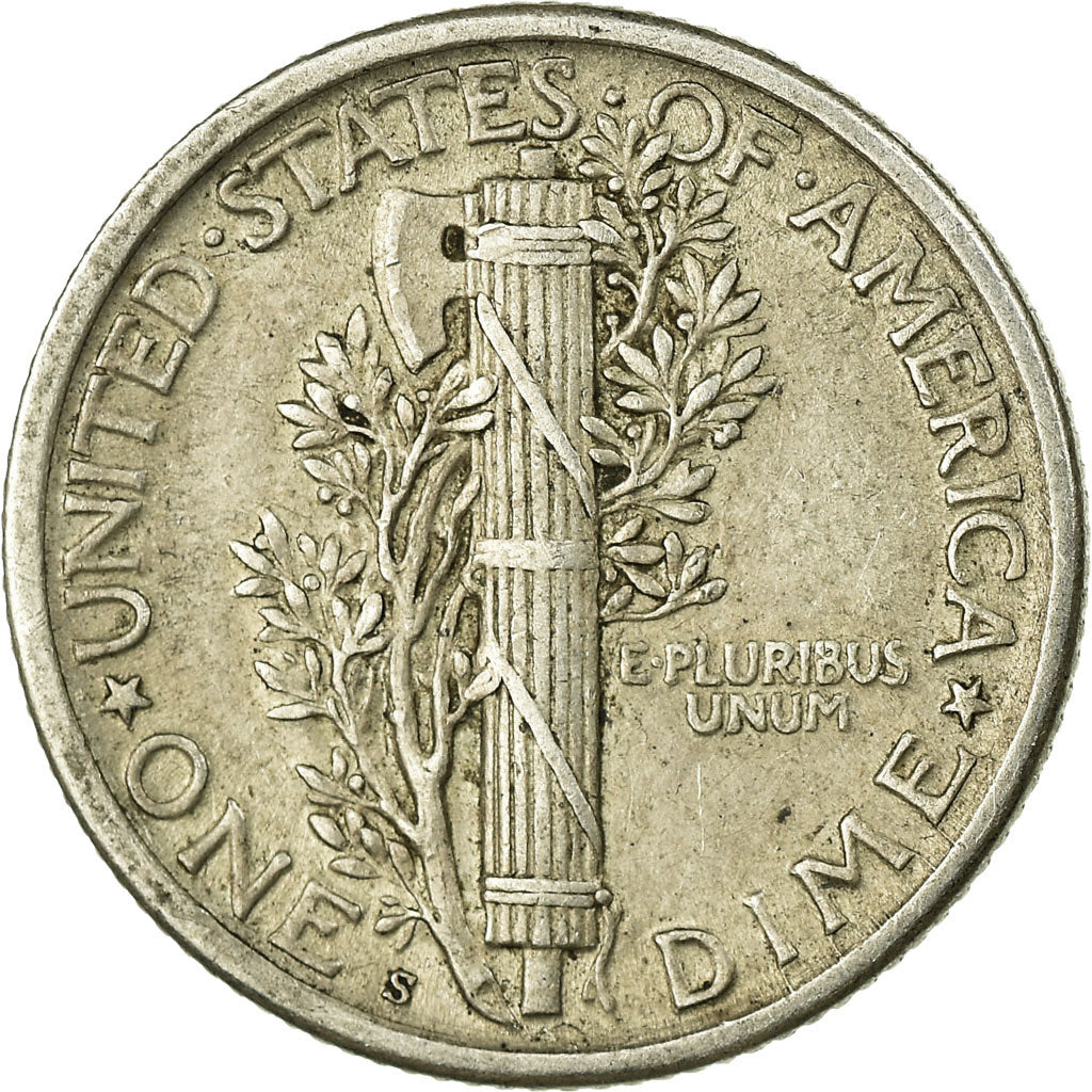 Monnaie, États-Unis, Mercury Dime, Dime, 1918, U.S. Mint, San Francisco, TTB