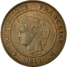 Coin, France, Cérès, 2 Centimes, 1897, Paris, AU(50-53), Bronze, KM:827.1