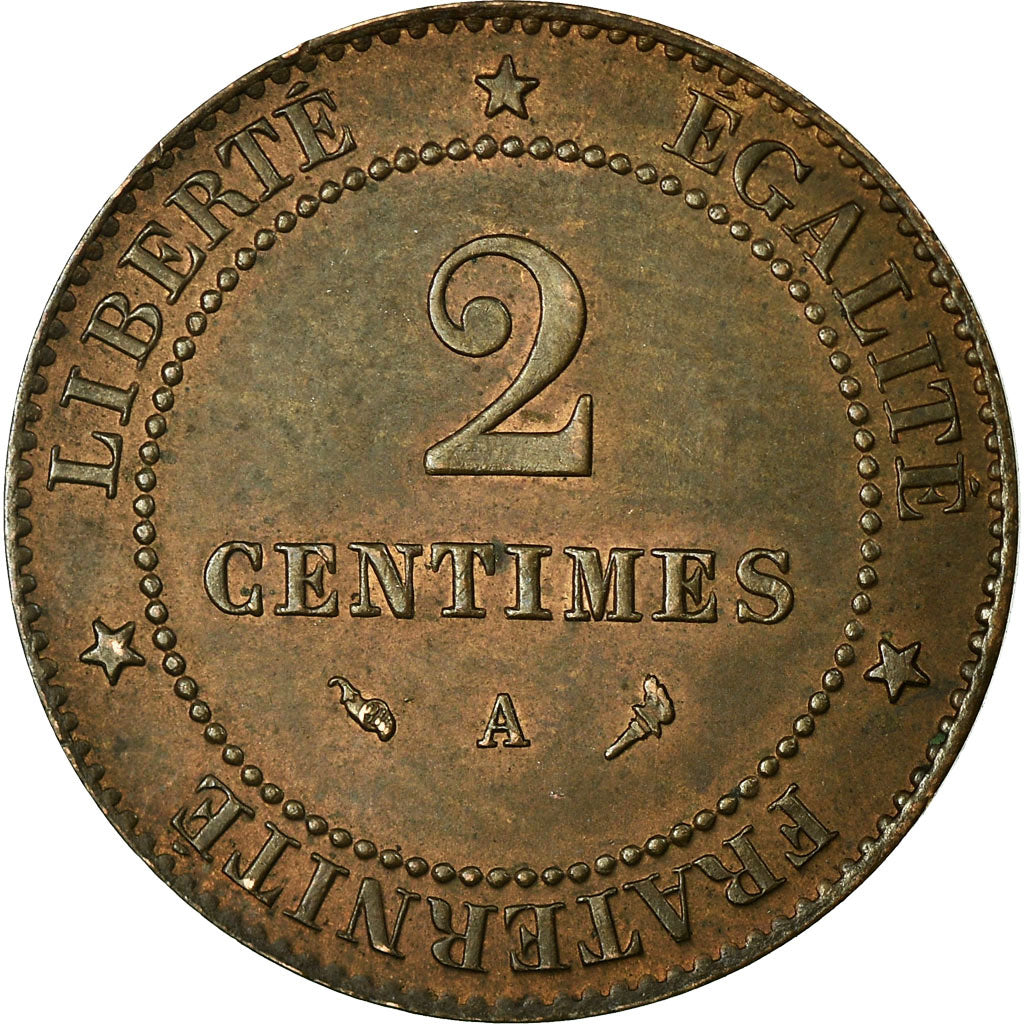 Coin, France, Cérès, 2 Centimes, 1897, Paris, AU(50-53), Bronze, KM:827.1