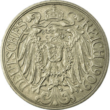 Coin, GERMANY - EMPIRE, Wilhelm II, 25 Pfennig, 1909, Stuttgart, EF(40-45),KM 18