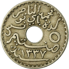 Coin, Tunisia, Muhammad al-Nasir Bey, 5 Centimes, 1919, Paris, EF(40-45),KM 242