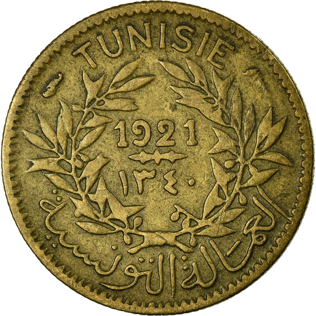 Coin, Tunisia, Anonymous, 50 Centimes, 1921, Paris, EF(40-45), Aluminum-Bronze