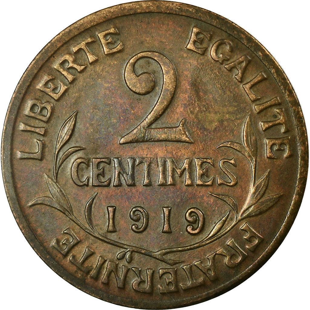 Münze, Frankreich, Dupuis, 2 Centimes, 1919, Paris, SS+, Bronze, KM:841