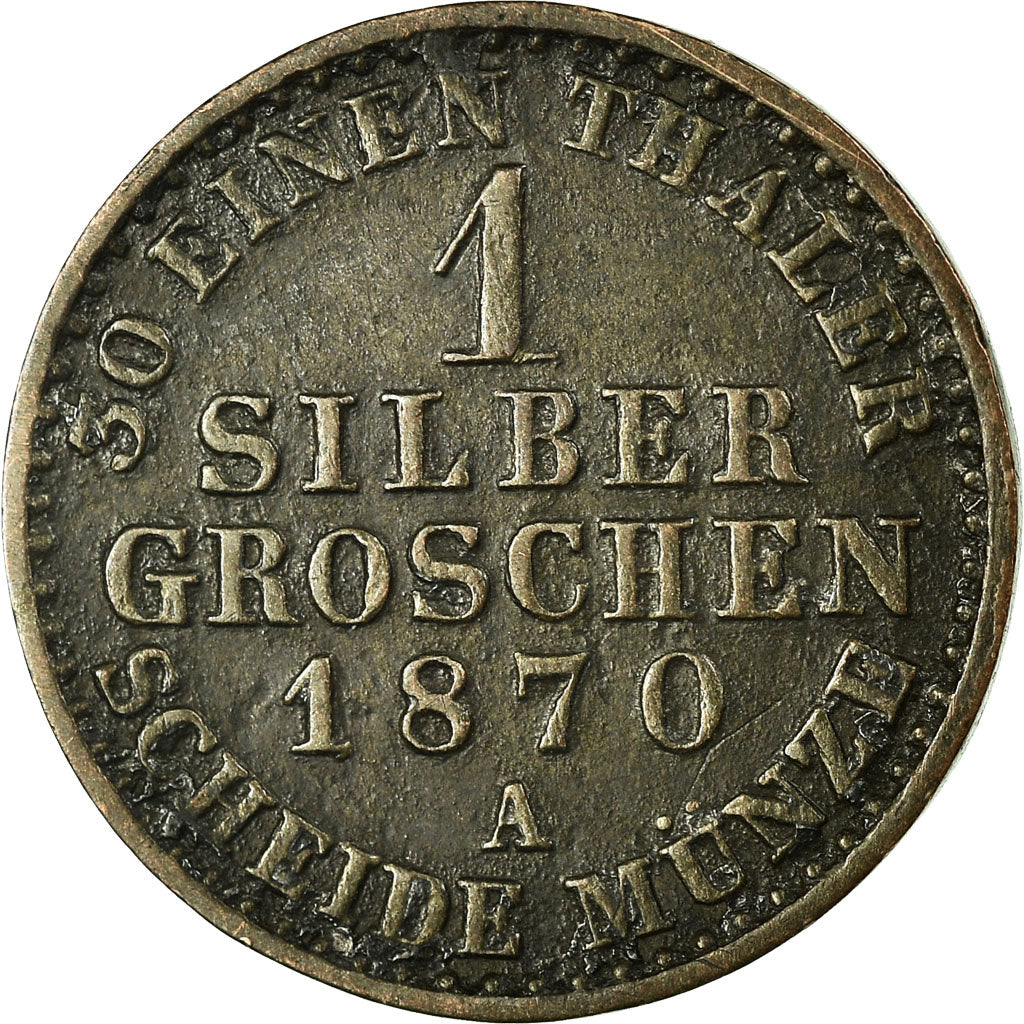 Münze, Deutsch Staaten, PRUSSIA, Wilhelm I, Groschen, 1870, Berlin, SS, Silber