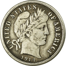 Coin, United States, Barber Dime, Dime, 1914, Philadelphia, VF(30-35), KM 113
