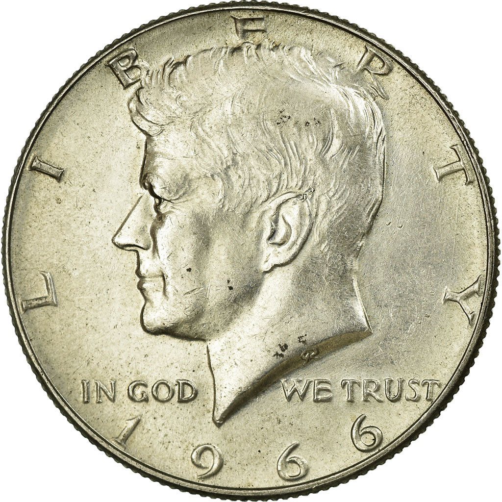 Coin, United States, Kennedy Half Dollar, 1966, Philadelphia,AU(50-53),KM 202a