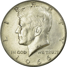 Coin, United States, Kennedy Half Dollar, 1966, Philadelphia,AU(50-53),KM 202a