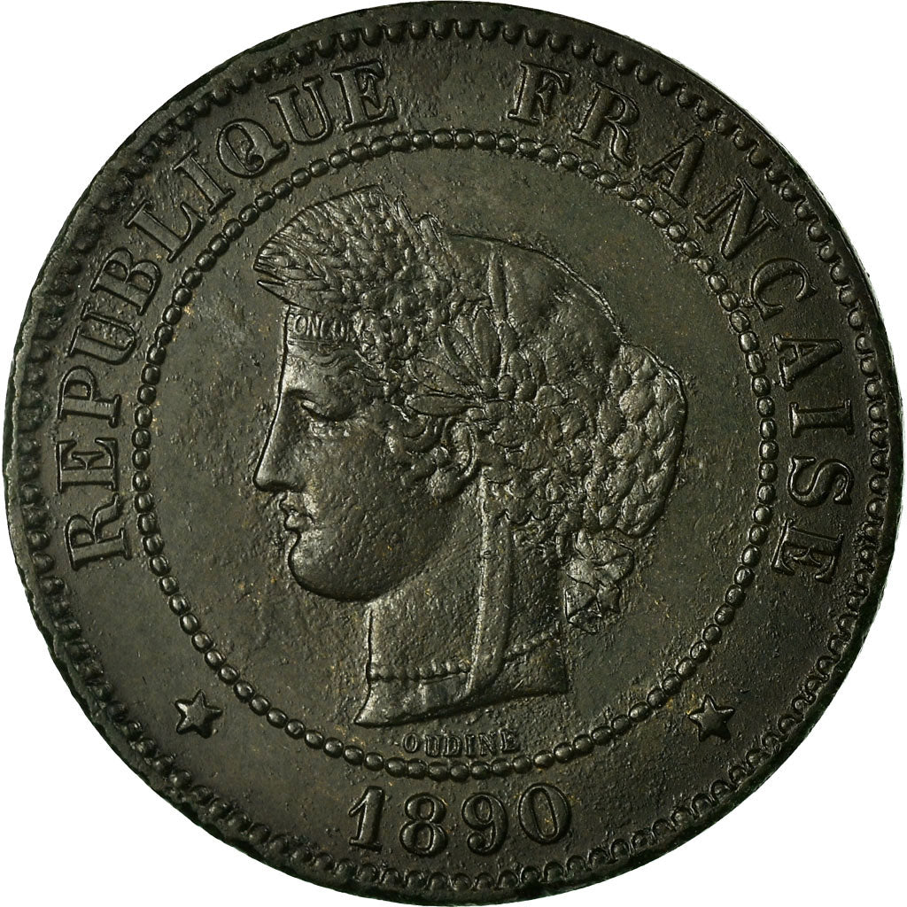 Coin, France, Cérès, 5 Centimes, 1890, Paris, VF(30-35), Bronze, KM:821.1