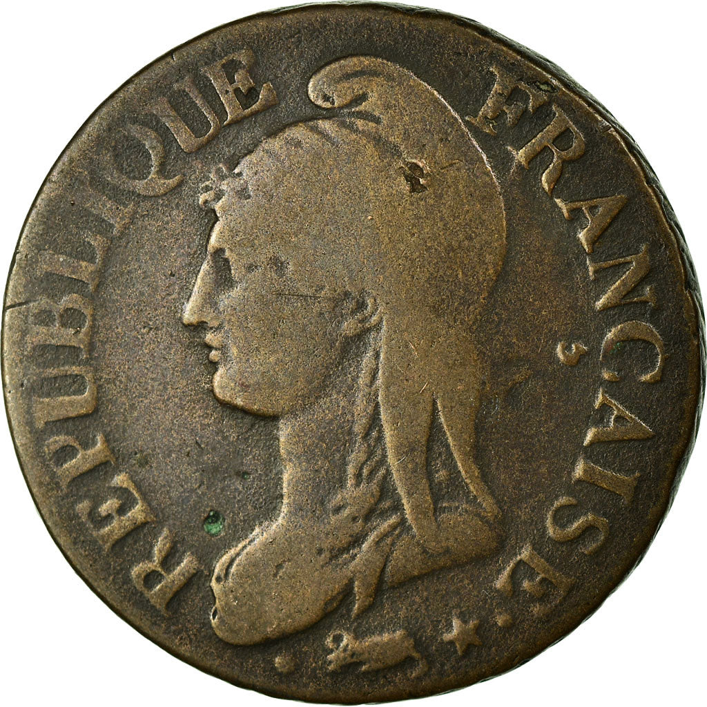 Coin, France, Dupré, 5 Centimes, 1796, Orléans, VF(30-35), Bronze, KM:640.9