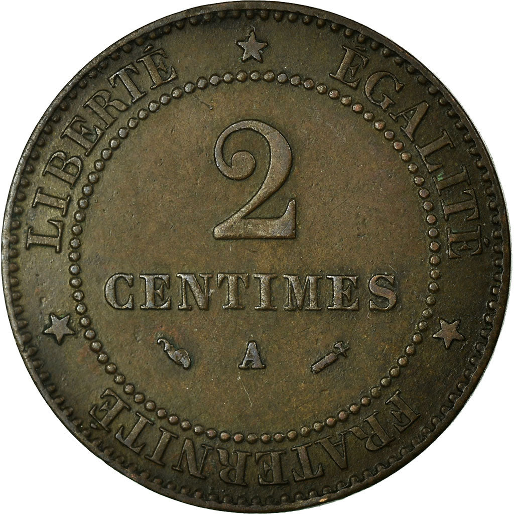 Monnaie, France, Cérès, 2 Centimes, 1882, Paris, TTB, Bronze, Gadoury:105