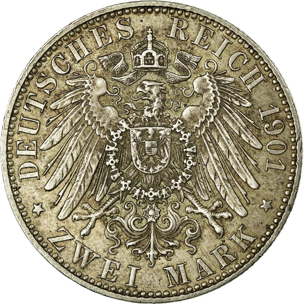 Monnaie, Etats allemands, PRUSSIA, Wilhelm II, 2 Mark, 1901, Berlin, TTB,KM 525