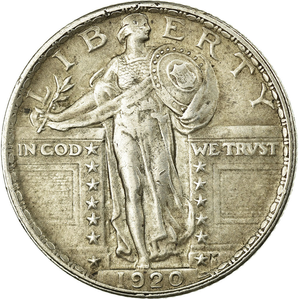 Coin, United States, Standing Liberty Quarter,1920,Philadelphia,EF(40-45),KM 145