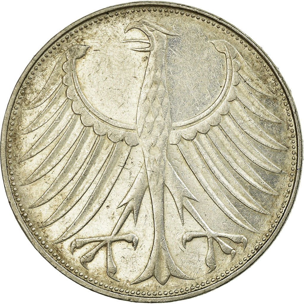 Moneda, ALEMANIA - REPÚBLICA FEDERAL, 5 Mark, 1971, Karlsruhe, MBC+, Plata
