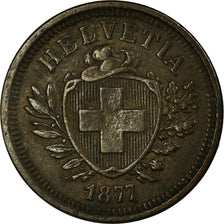 Coin, Switzerland, Rappen, 1877, Bern, EF(40-45), Bronze, KM:3.1
