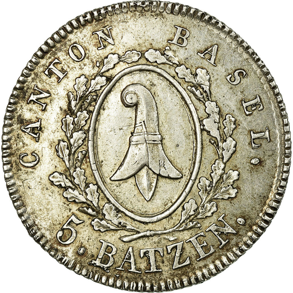 Coin, SWISS CANTONS, BASEL, 5 Batzen, 1826, Basel, AU(50-53), Silver, KM:209
