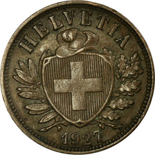 Coin, Switzerland, 2 Rappen, 1927, Bern, EF(40-45), Bronze, KM:4.2