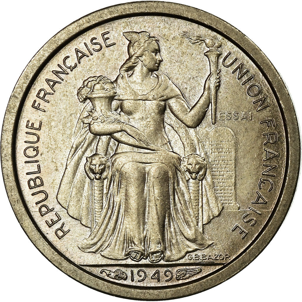 Coin, FRENCH OCEANIA, 50 Centimes, 1949, ESSAI, MS(65-70), Copper-nickel, KM:E2