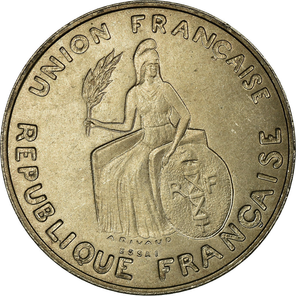 Moneta, OCEANIA FRANCESE, 2 Francs, 1948, ESSAI, FDC, Rame-nichel, KM:E6