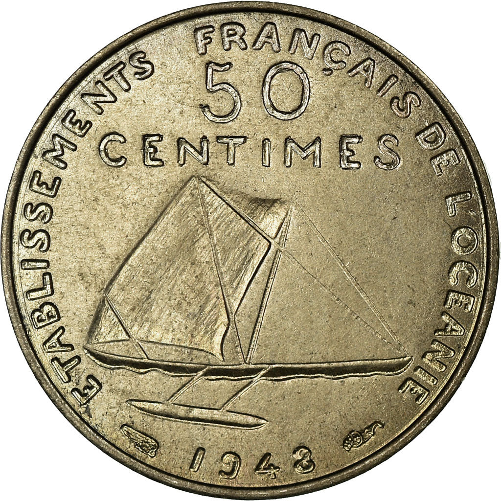 Coin, FRENCH OCEANIA, 50 Centimes, 1948, ESSAI, MS(63), Copper-nickel, KM:E2