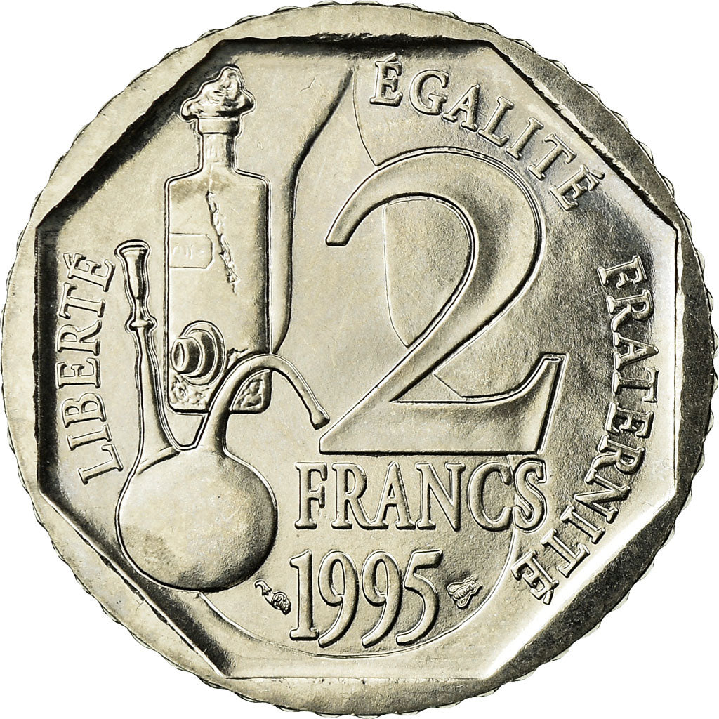 Coin, France, Pasteur, 2 Francs, 1995, ESSAI, MS(63), Nickel, KM:1119