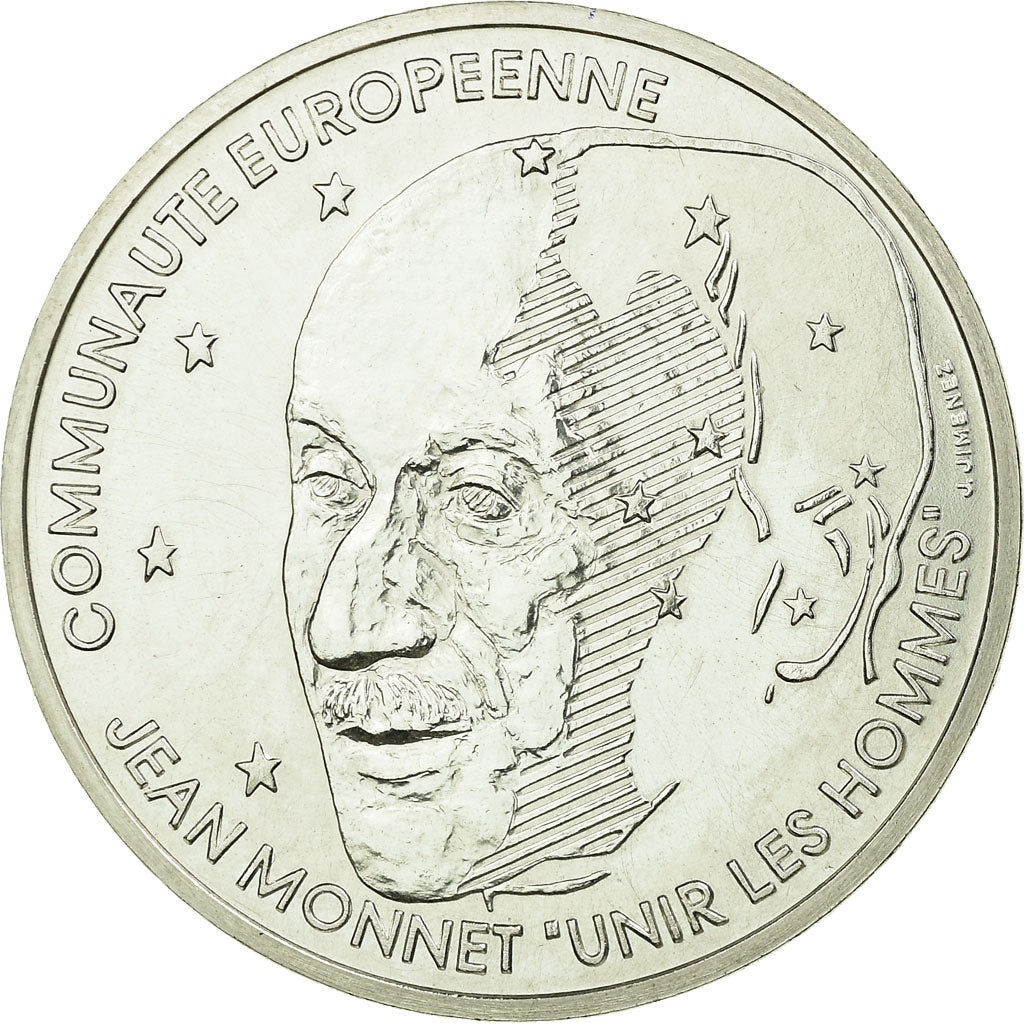 Coin, France, Jean Monnet, 100 Francs, 1992, ESSAI, MS(63), Silver, KM:1120