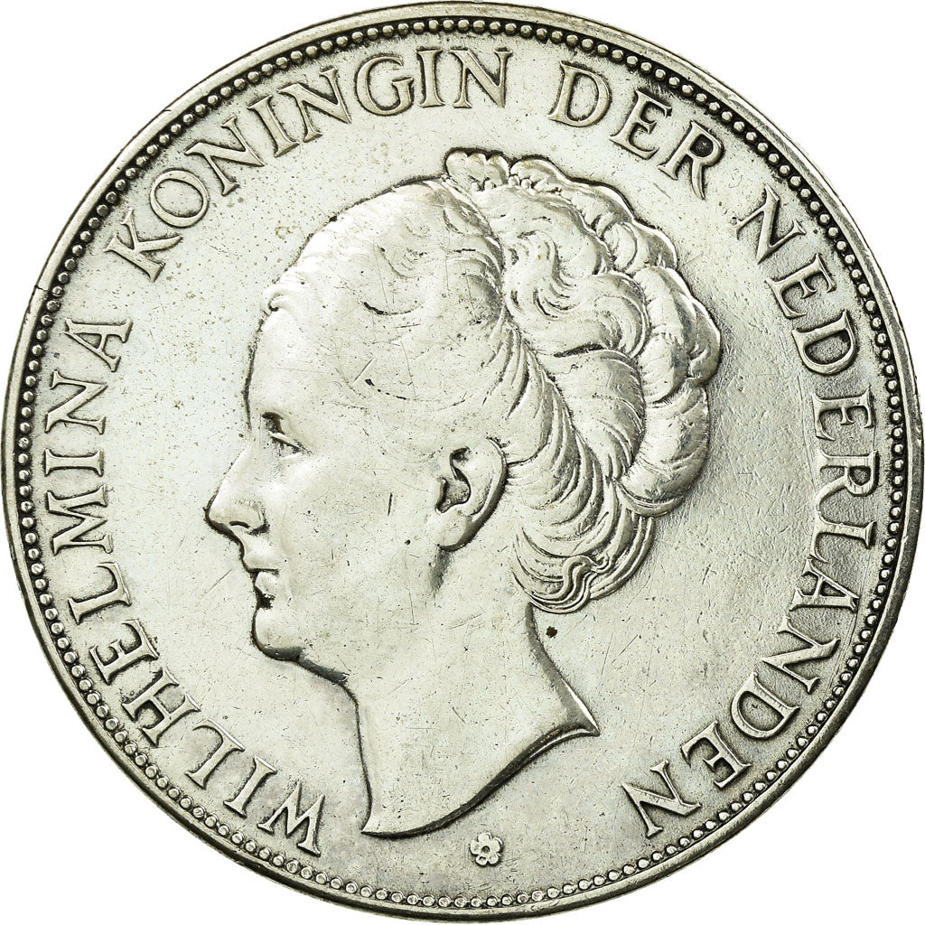 Coin, Netherlands, Wilhelmina I, 2-1/2 Gulden, 1938, AU(50-53), Silver, KM:165