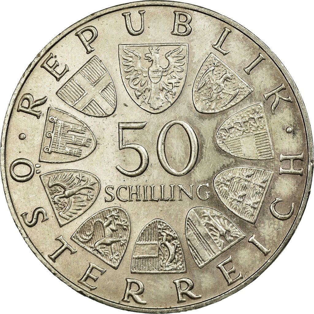 Coin, Austria, 50 Schilling, 1970, AU(55-58), Silver, KM:2908