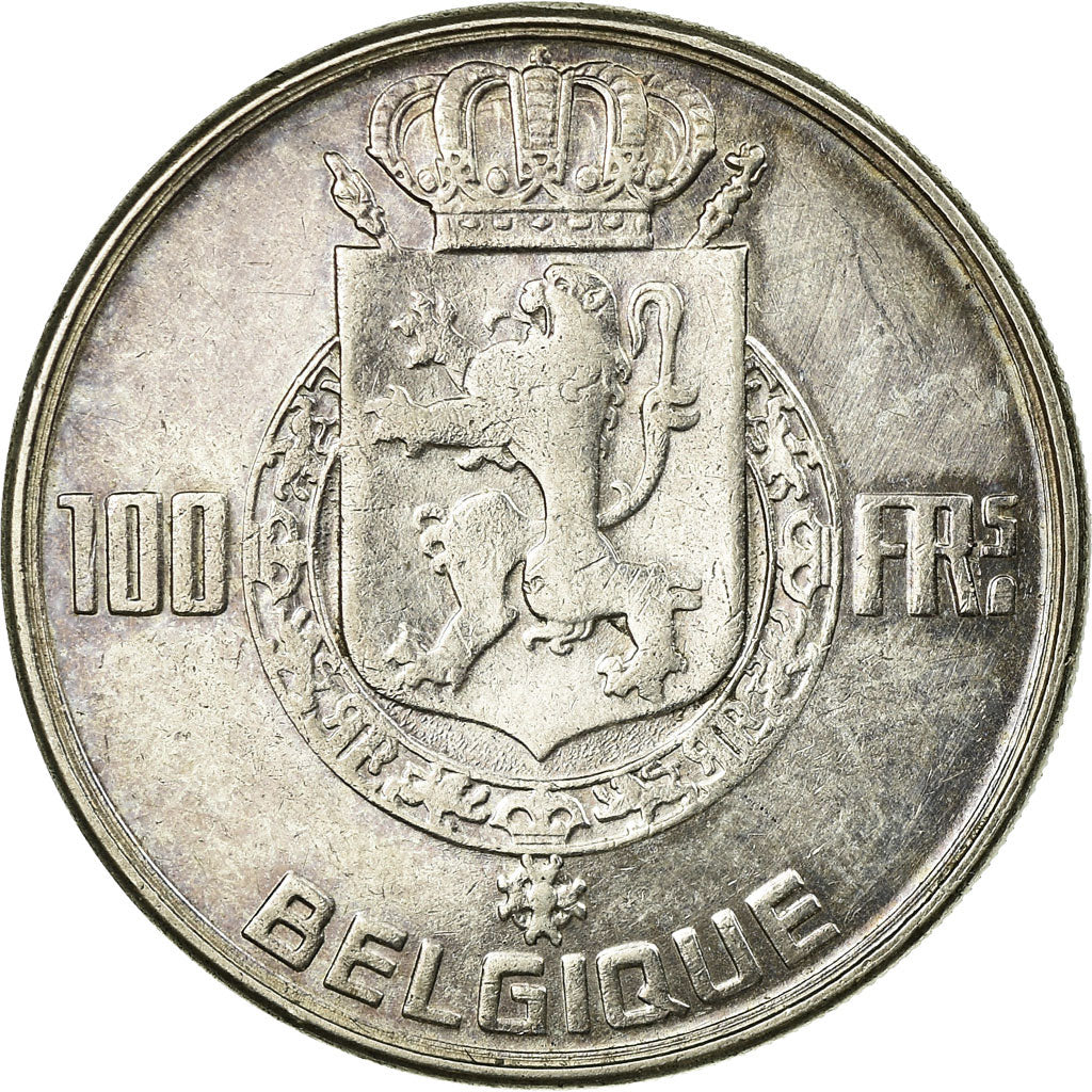 Coin, Belgium, 100 Francs, 100 Frank, 1950, EF(40-45), Silver, KM:138.1