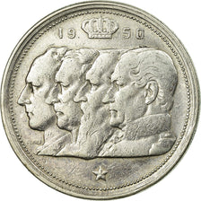 Moeda, Bélgica, 100 Francs, 100 Frank, 1950, EF(40-45), Prata, KM:138.1