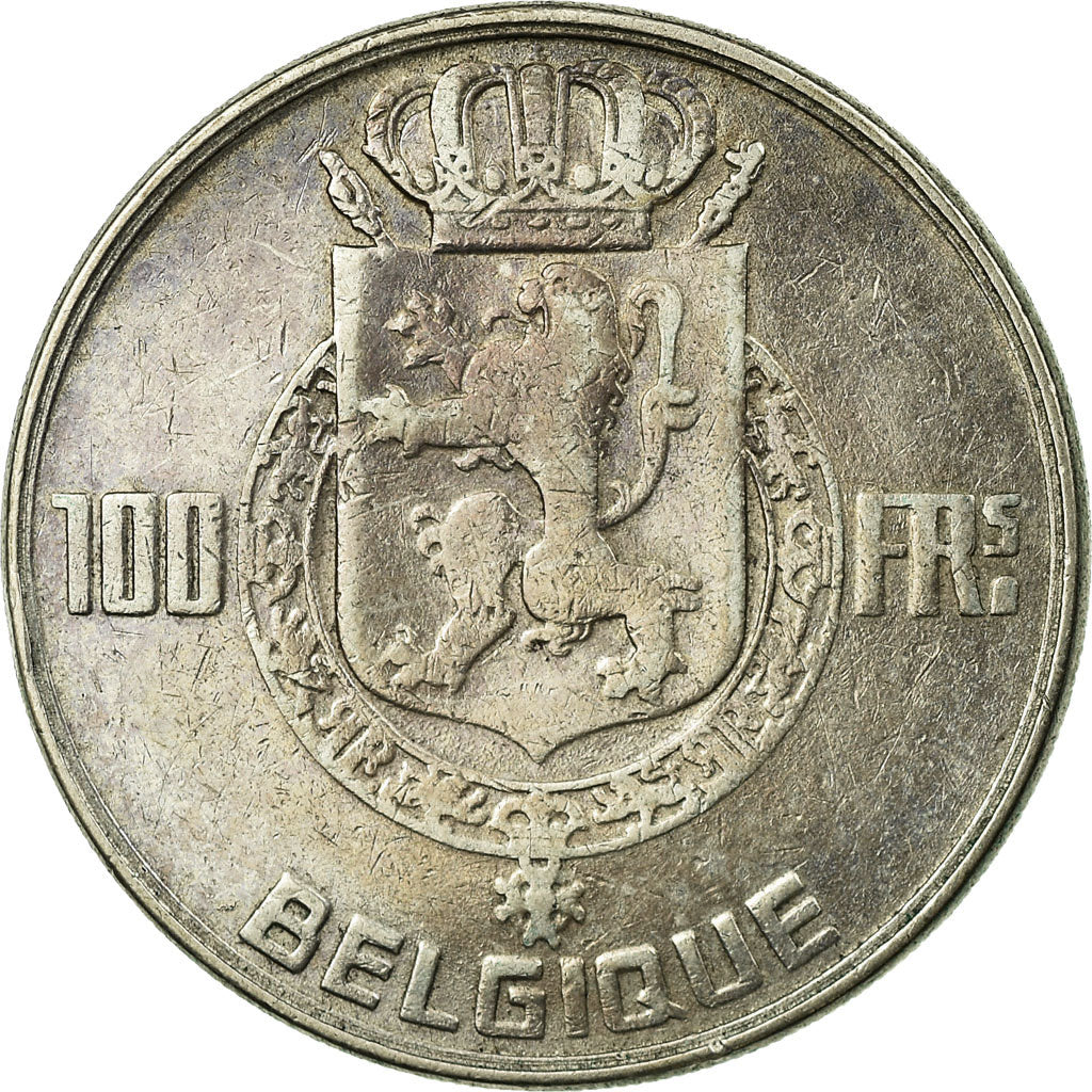 Coin, Belgium, 100 Francs, 100 Frank, 1950, EF(40-45), Silver, KM:138.1