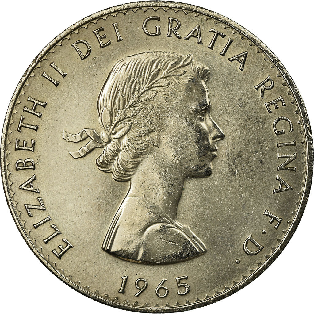 Coin, Great Britain, Elizabeth II, Crown, 1965, AU(50-53), Copper-nickel, KM:910